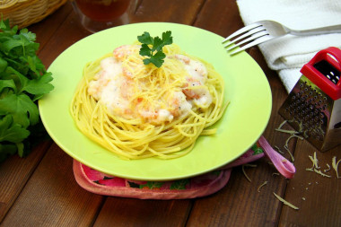 Соус с креветками для спагетти
