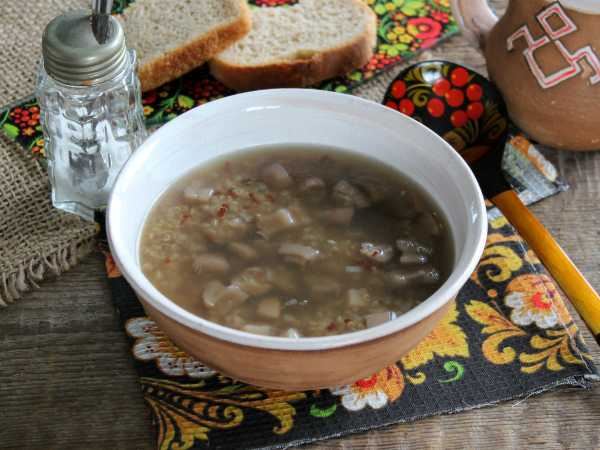Суп с белыми грибами и гречкой