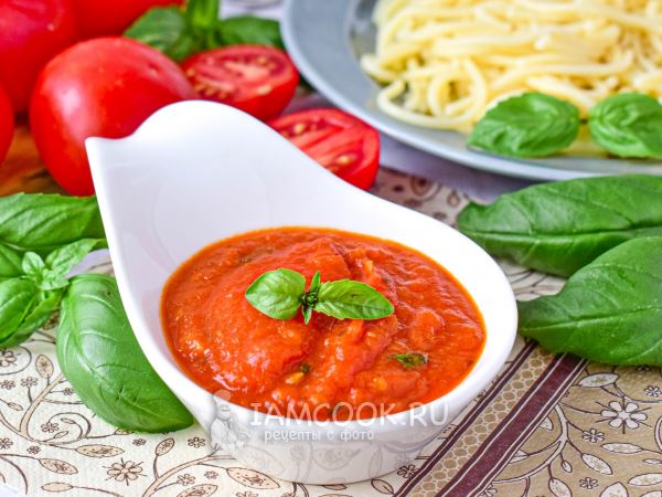 Томатный соус с базиликом для спагетти
